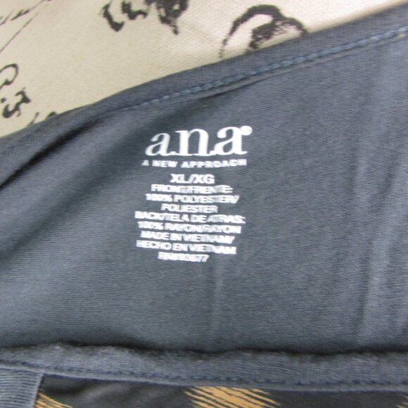 A.N.A. Sleeveless Blouse XL Animal Print Black Brown Gray - Picture 8 of 8